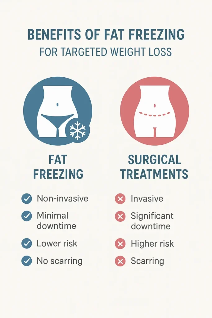 graphic showing the benefits of fat freezing Blackheath