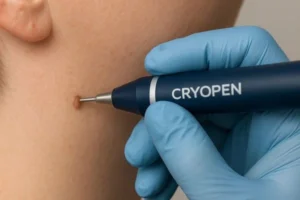 Person receiving skin tag removal Blackheath